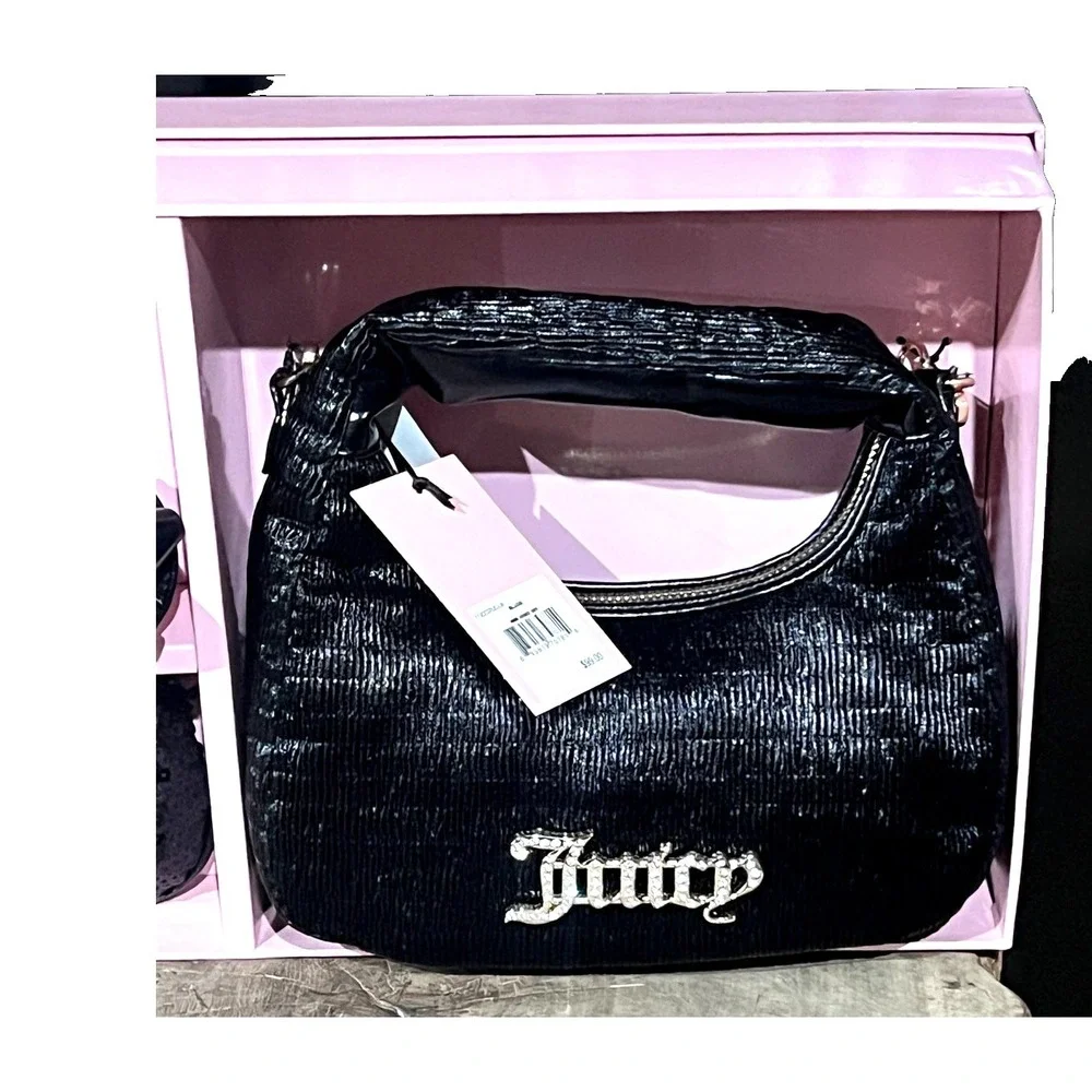Juicy Couture Boho Handbag Gift Set - Hobo, Wristlet, Mirror Key Chain Y2K NEW